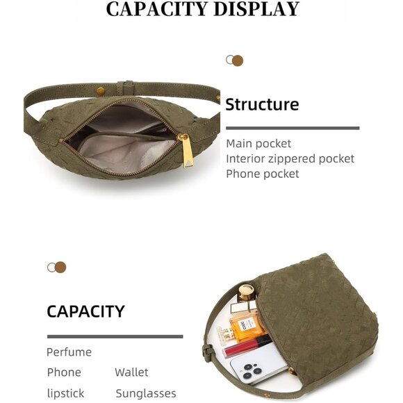 Chic Olive Suede Handbag with Adjustable Strap - Perfect Daily Companion - Picture 4 of 8